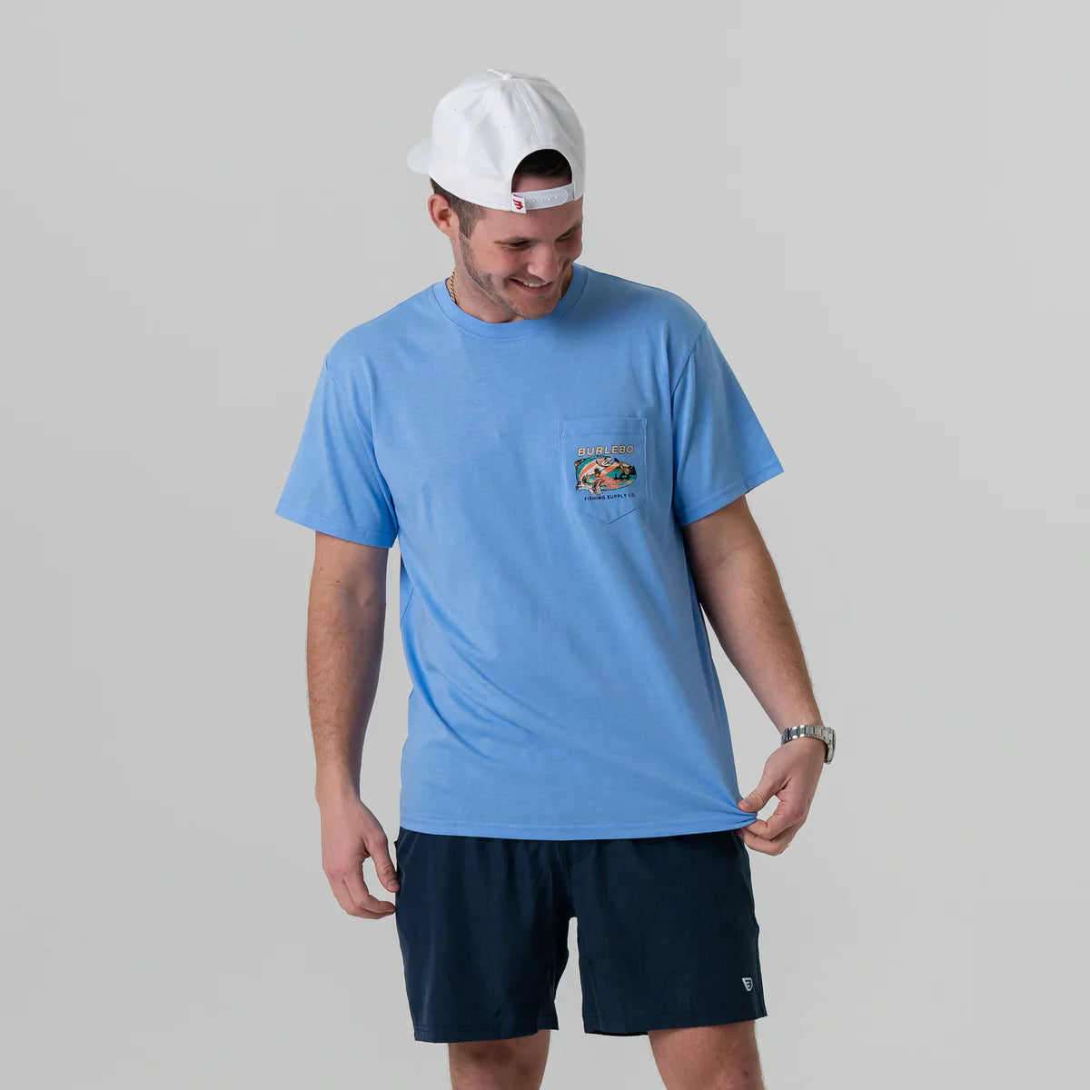 Burlebo Short Sleeve Tee - Last Cast - Heather Periwinkle
